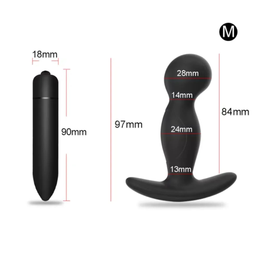 Silicone Prostate Massager with G Spot Vibrator